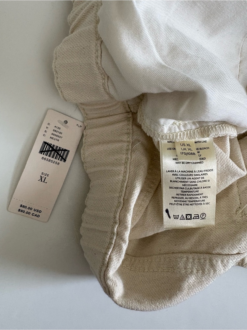 Anthropologie Pilcro Off White High Waisted Shorts Size XL New with Tags - Picture 4 of 9